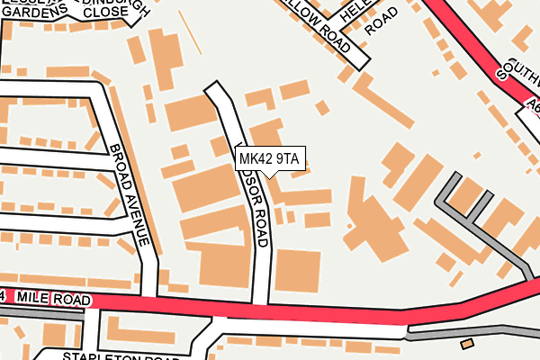 MK42 9TA map - OS OpenMap – Local (Ordnance Survey) MK42 9TA map - OS OpenMap – Local (Ordnance Survey)