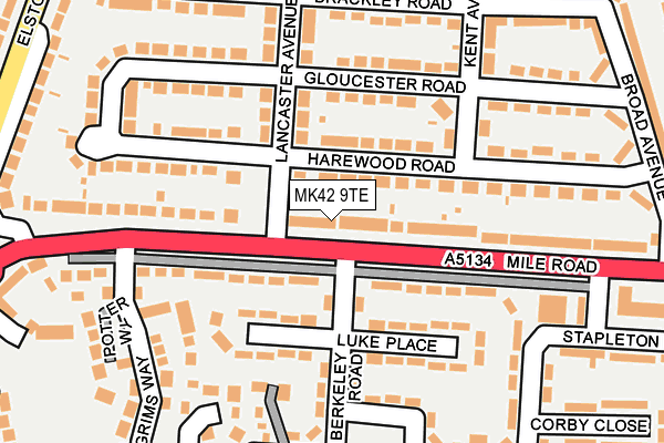 MK42 9TE map - OS OpenMap – Local (Ordnance Survey) MK42 9TE map - OS OpenMap – Local (Ordnance Survey)