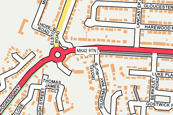 MK42 9TN map - OS OpenMap – Local (Ordnance Survey) MK42 9TN map - OS OpenMap – Local (Ordnance Survey)