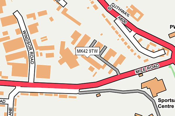 MK42 9TW map - OS OpenMap – Local (Ordnance Survey) MK42 9TW map - OS OpenMap – Local (Ordnance Survey)