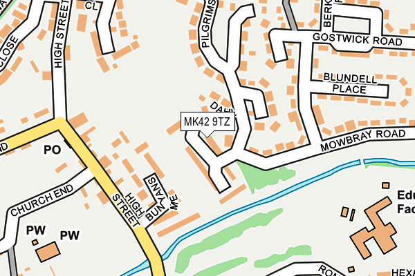 MK42 9TZ map - OS OpenMap – Local (Ordnance Survey) MK42 9TZ map - OS OpenMap – Local (Ordnance Survey)