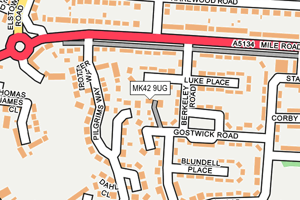 MK42 9UG map - OS OpenMap – Local (Ordnance Survey)