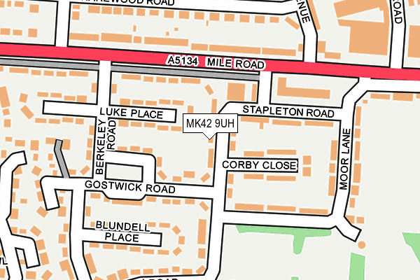 MK42 9UH map - OS OpenMap – Local (Ordnance Survey)