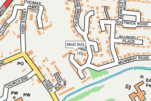 MK42 9UQ map - OS OpenMap – Local (Ordnance Survey) MK42 9UQ map - OS OpenMap – Local (Ordnance Survey)