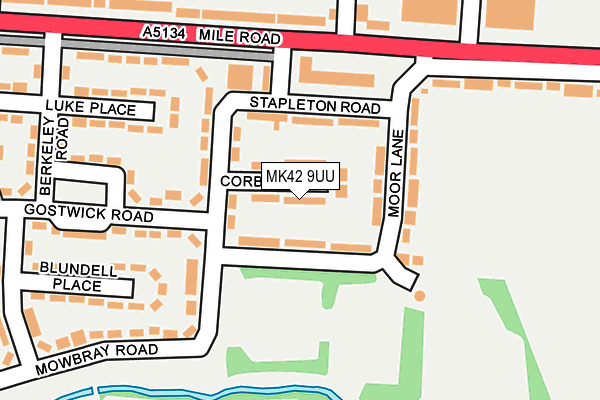 MK42 9UU map - OS OpenMap – Local (Ordnance Survey)