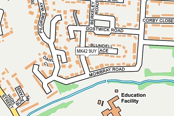 MK42 9UY map - OS OpenMap – Local (Ordnance Survey) MK42 9UY map - OS OpenMap – Local (Ordnance Survey)