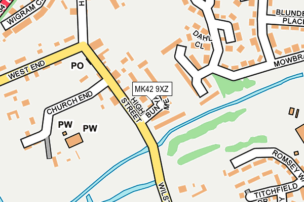 MK42 9XZ map - OS OpenMap – Local (Ordnance Survey) MK42 9XZ map - OS OpenMap – Local (Ordnance Survey)