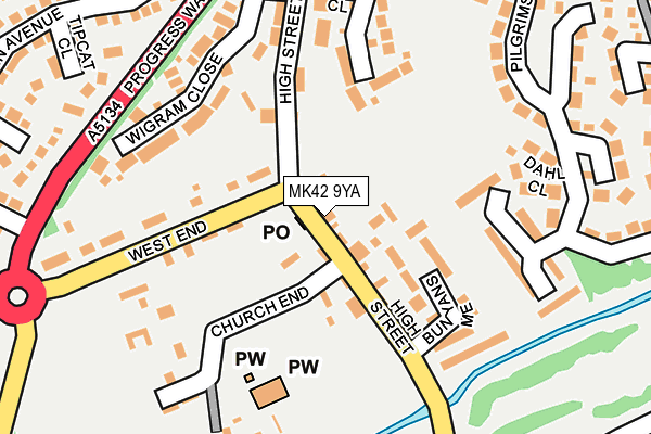 MK42 9YA map - OS OpenMap – Local (Ordnance Survey) MK42 9YA map - OS OpenMap – Local (Ordnance Survey)