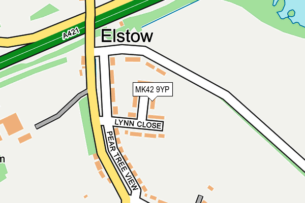 MK42 9YP map - OS OpenMap – Local (Ordnance Survey)