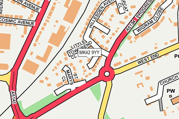 MK42 9YY map - OS OpenMap – Local (Ordnance Survey) MK42 9YY map - OS OpenMap – Local (Ordnance Survey)