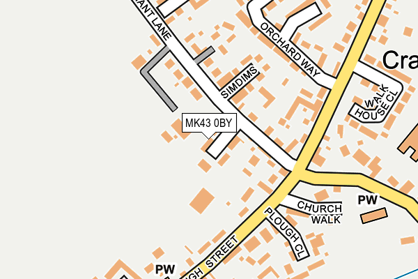 MK43 0BY map - OS OpenMap – Local (Ordnance Survey)