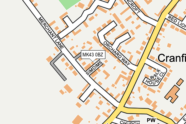 MK43 0BZ map - OS OpenMap – Local (Ordnance Survey) MK43 0BZ map - OS OpenMap – Local (Ordnance Survey)