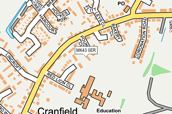 MK43 0ER map - OS OpenMap – Local (Ordnance Survey)