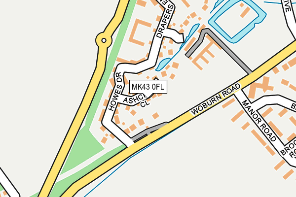 MK43 0FL map - OS OpenMap – Local (Ordnance Survey) MK43 0FL map - OS OpenMap – Local (Ordnance Survey)