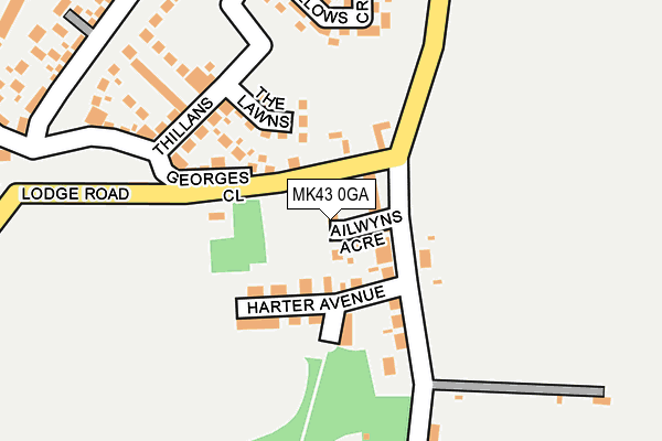 MK43 0GA map - OS OpenMap – Local (Ordnance Survey) MK43 0GA map - OS OpenMap – Local (Ordnance Survey)