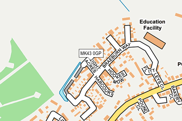 MK43 0GP map - OS OpenMap – Local (Ordnance Survey) MK43 0GP map - OS OpenMap – Local (Ordnance Survey)