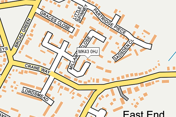 MK43 0HJ map - OS OpenMap – Local (Ordnance Survey)