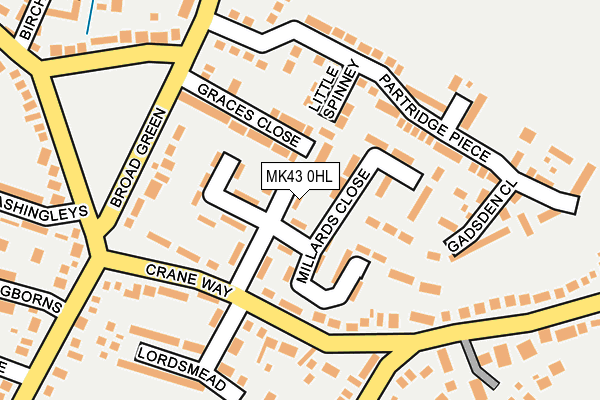 MK43 0HL map - OS OpenMap – Local (Ordnance Survey) MK43 0HL map - OS OpenMap – Local (Ordnance Survey)