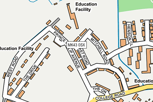 MK43 0SX map - OS OpenMap – Local (Ordnance Survey) MK43 0SX map - OS OpenMap – Local (Ordnance Survey)