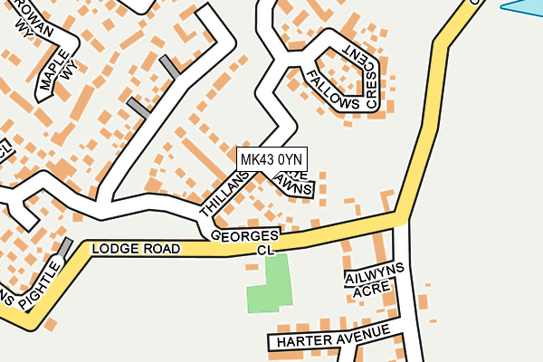 MK43 0YN map - OS OpenMap – Local (Ordnance Survey) MK43 0YN map - OS OpenMap – Local (Ordnance Survey)