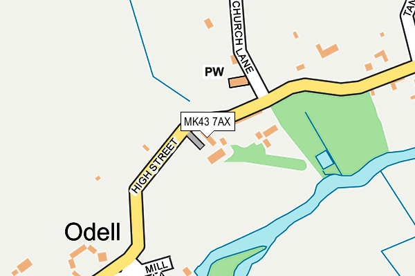 MK43 7AX map - OS OpenMap – Local (Ordnance Survey)
