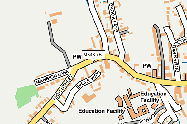 MK43 7BJ map - OS OpenMap – Local (Ordnance Survey) MK43 7BJ map - OS OpenMap – Local (Ordnance Survey)