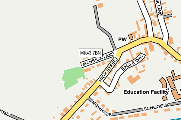MK43 7BN map - OS OpenMap – Local (Ordnance Survey) MK43 7BN map - OS OpenMap – Local (Ordnance Survey)