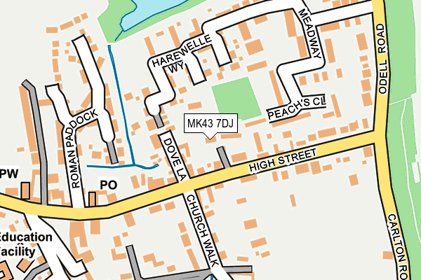 MK43 7DJ map - OS OpenMap – Local (Ordnance Survey) MK43 7DJ map - OS OpenMap – Local (Ordnance Survey)