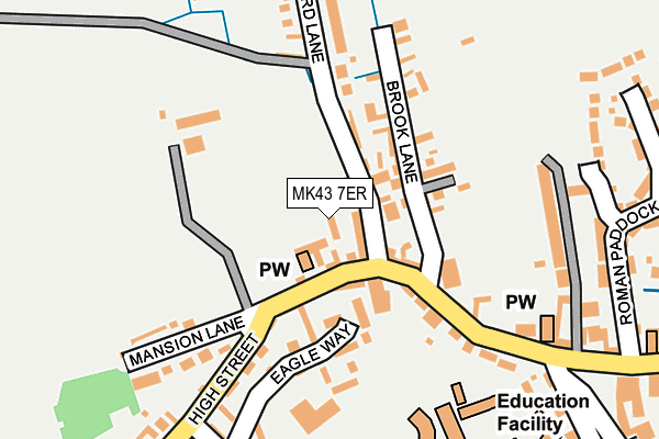 MK43 7ER map - OS OpenMap – Local (Ordnance Survey)