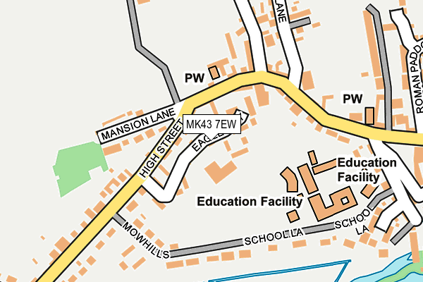 MK43 7EW map - OS OpenMap – Local (Ordnance Survey) MK43 7EW map - OS OpenMap – Local (Ordnance Survey)