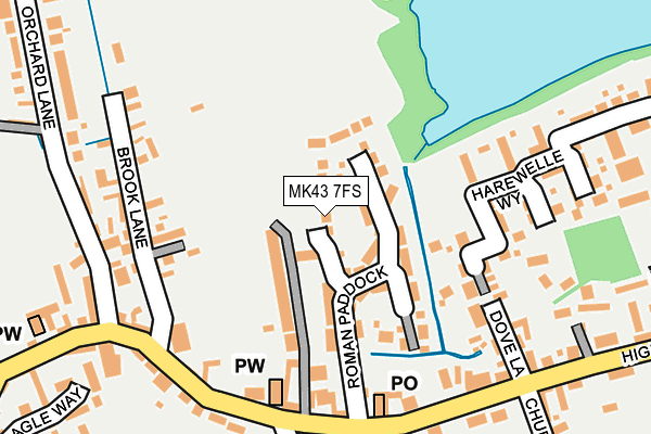 MK43 7FS map - OS OpenMap – Local (Ordnance Survey) MK43 7FS map - OS OpenMap – Local (Ordnance Survey)