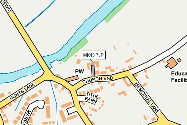 MK43 7JP map - OS OpenMap – Local (Ordnance Survey) MK43 7JP map - OS OpenMap – Local (Ordnance Survey)