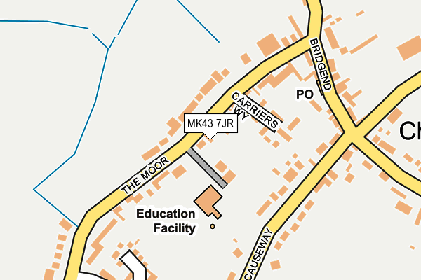 MK43 7JR map - OS OpenMap – Local (Ordnance Survey)