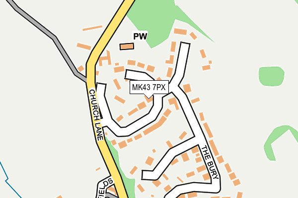 MK43 7PX map - OS OpenMap – Local (Ordnance Survey) MK43 7PX map - OS OpenMap – Local (Ordnance Survey)