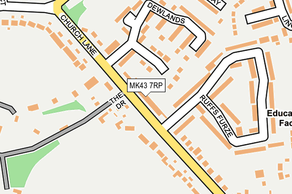 MK43 7RP map - OS OpenMap – Local (Ordnance Survey)