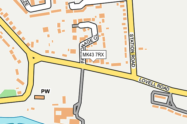 MK43 7RX map - OS OpenMap – Local (Ordnance Survey) MK43 7RX map - OS OpenMap – Local (Ordnance Survey)