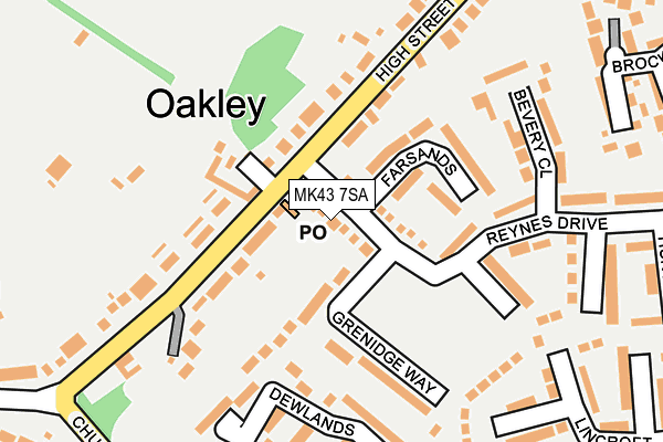 MK43 7SA map - OS OpenMap – Local (Ordnance Survey) MK43 7SA map - OS OpenMap – Local (Ordnance Survey)