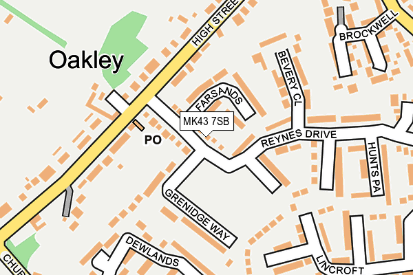 MK43 7SB map - OS OpenMap – Local (Ordnance Survey)