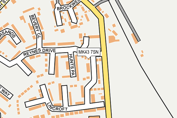 MK43 7SN map - OS OpenMap – Local (Ordnance Survey) MK43 7SN map - OS OpenMap – Local (Ordnance Survey)