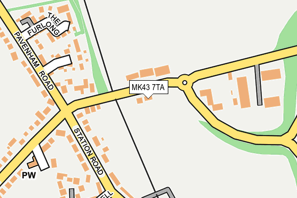 MK43 7TA map - OS OpenMap – Local (Ordnance Survey) MK43 7TA map - OS OpenMap – Local (Ordnance Survey)