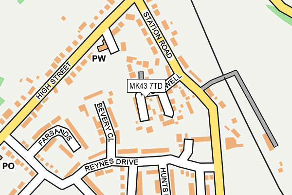 MK43 7TD map - OS OpenMap – Local (Ordnance Survey) MK43 7TD map - OS OpenMap – Local (Ordnance Survey)