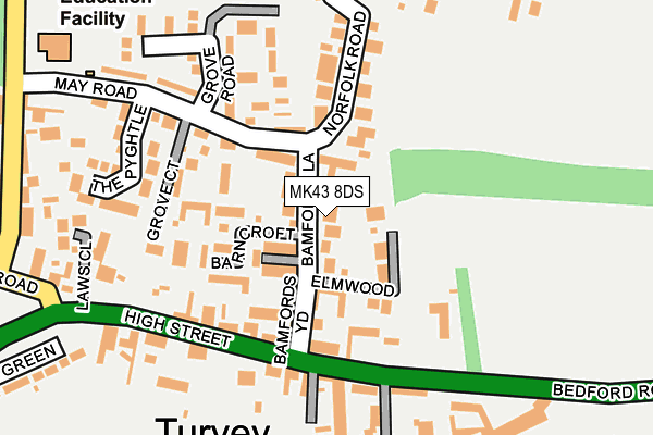 MK43 8DS map - OS OpenMap – Local (Ordnance Survey) MK43 8DS map - OS OpenMap – Local (Ordnance Survey)