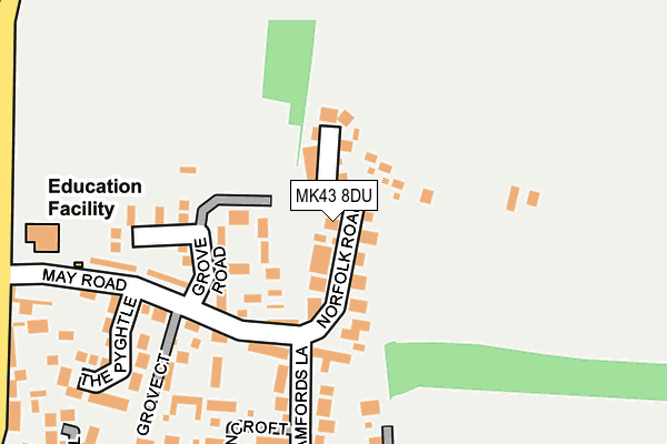 MK43 8DU map - OS OpenMap – Local (Ordnance Survey) MK43 8DU map - OS OpenMap – Local (Ordnance Survey)
