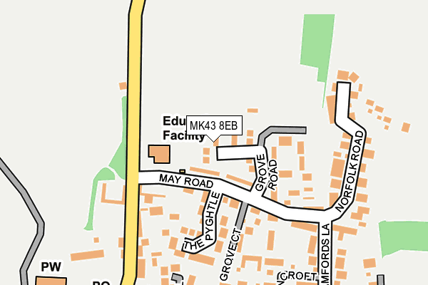 MK43 8EB map - OS OpenMap – Local (Ordnance Survey) MK43 8EB map - OS OpenMap – Local (Ordnance Survey)