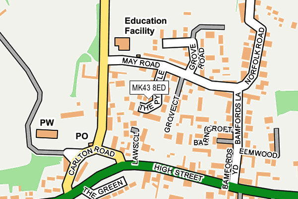 MK43 8ED map - OS OpenMap – Local (Ordnance Survey) MK43 8ED map - OS OpenMap – Local (Ordnance Survey)
