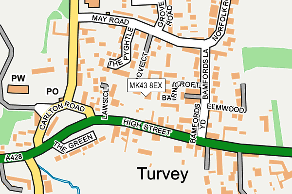 MK43 8EX map - OS OpenMap – Local (Ordnance Survey) MK43 8EX map - OS OpenMap – Local (Ordnance Survey)