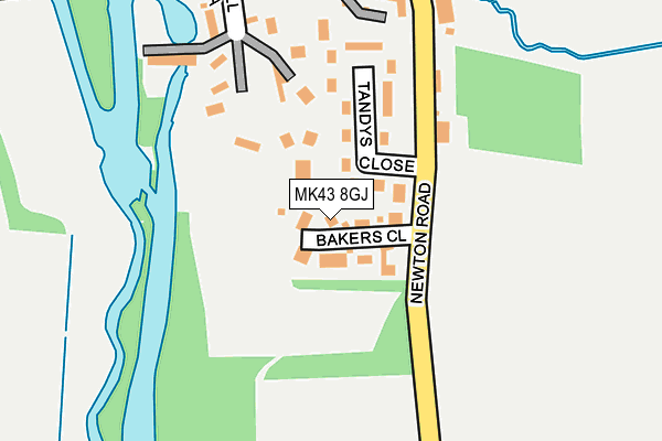 MK43 8GJ map - OS OpenMap – Local (Ordnance Survey) MK43 8GJ map - OS OpenMap – Local (Ordnance Survey)