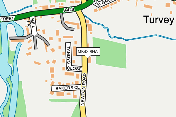 MK43 8HA map - OS OpenMap – Local (Ordnance Survey) MK43 8HA map - OS OpenMap – Local (Ordnance Survey)