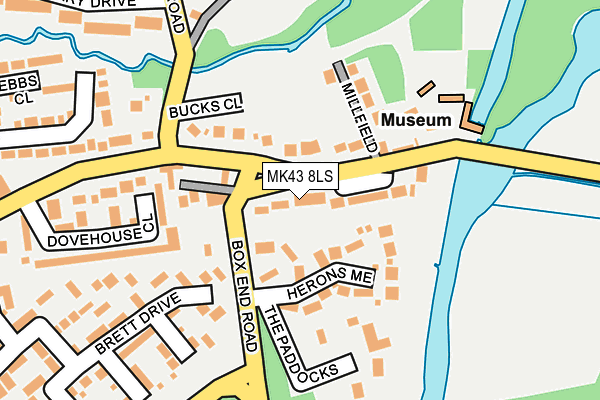 MK43 8LS map - OS OpenMap – Local (Ordnance Survey) MK43 8LS map - OS OpenMap – Local (Ordnance Survey)