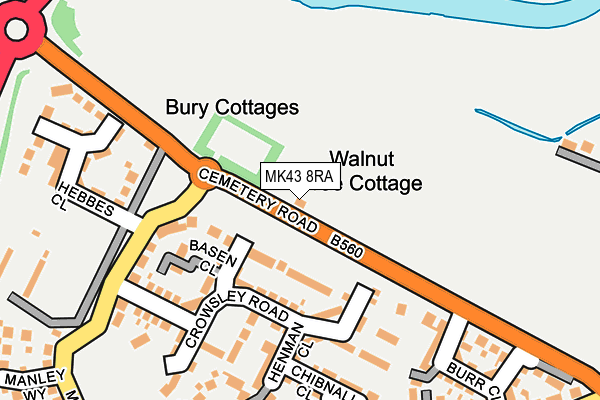 MK43 8RA map - OS OpenMap – Local (Ordnance Survey) MK43 8RA map - OS OpenMap – Local (Ordnance Survey)